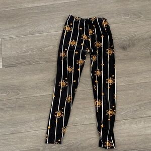 Black and Orange Kids Leggings